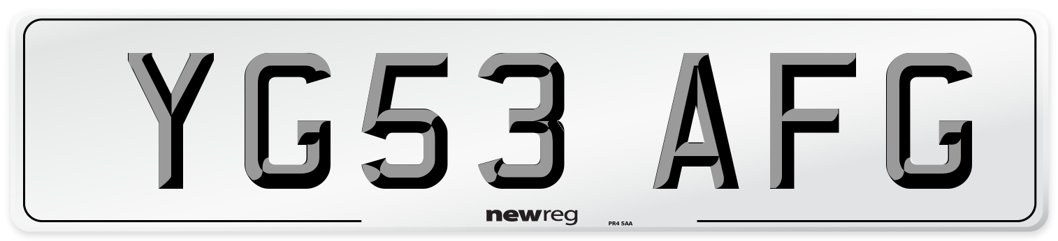 YG53 AFG Number Plate from New Reg